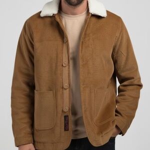 NWT $328 Men's Robert Graham Camel Corduroy Sherpa Barn Chore Jacket Sz XXL 2XL